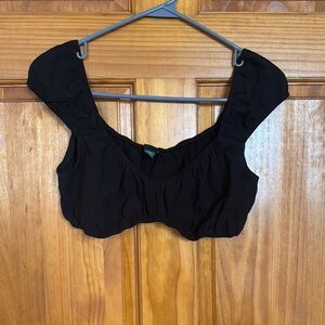 Target Black Ruched Sleeveless Crop Top